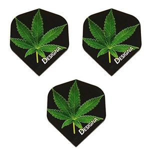 Designa DSX Collection  Cannabis Leaf Marijuana Weed Ganja Pot 100 Micron Extra Strong Dart Flights (3 Sets)