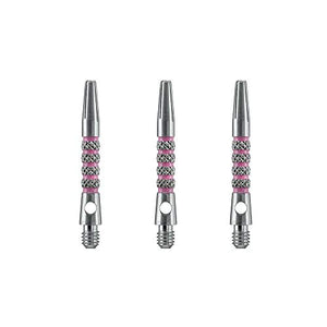 Harrows Savage Shafts, Aluminium Knurled Stems, Short 36mm, Pink