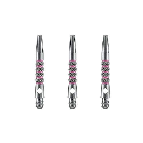 Harrows Savage Shafts, Aluminium Knurled Stems, Short 36mm, Pink