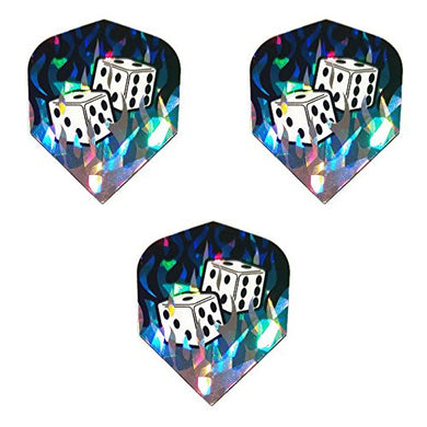 Harrows Hologram  Flaming Dice Casino Flames 75 Micron Strong Dart Flights