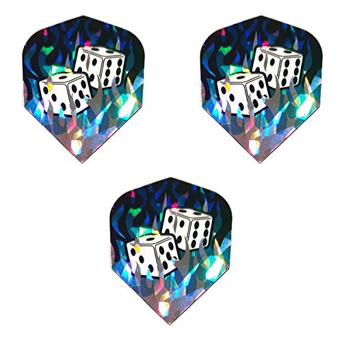 Harrows Hologram  Flaming Dice Casino Flames 75 Micron Strong Dart Flights