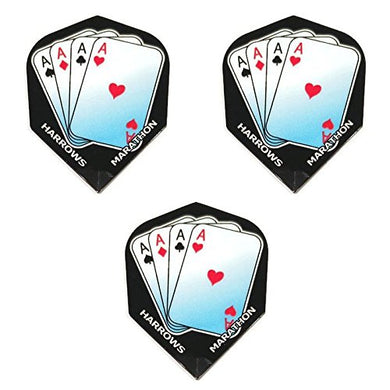 Harrows Marathon  Aces Up Club Spade Heart Diamond 100 Micron Extra Strong Dart Flights
